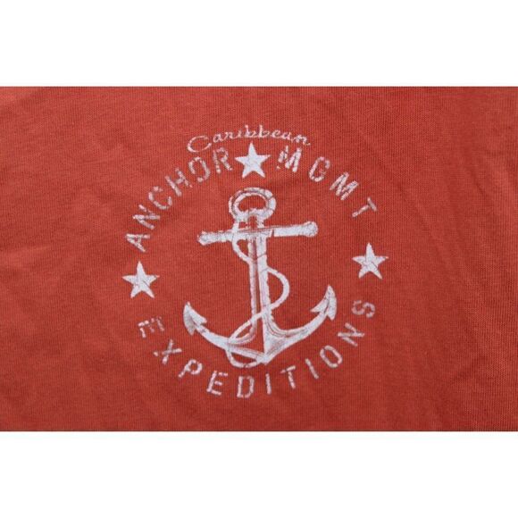 CARIBEAN ANCHOR EXPEDITIO TEE ORANGE KICK BACK SAILING SIZE L NWT - Picture 3 of 7